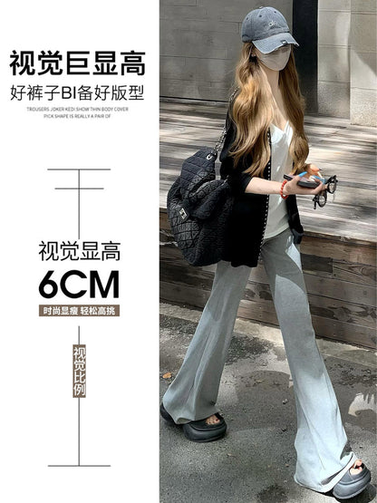 Gray Flared Yoga Pants for Women, Spring and Autumn 2026 New Style, Low-Waist, Slimming, Casual, Petite Fitness Sports Pants - image 5