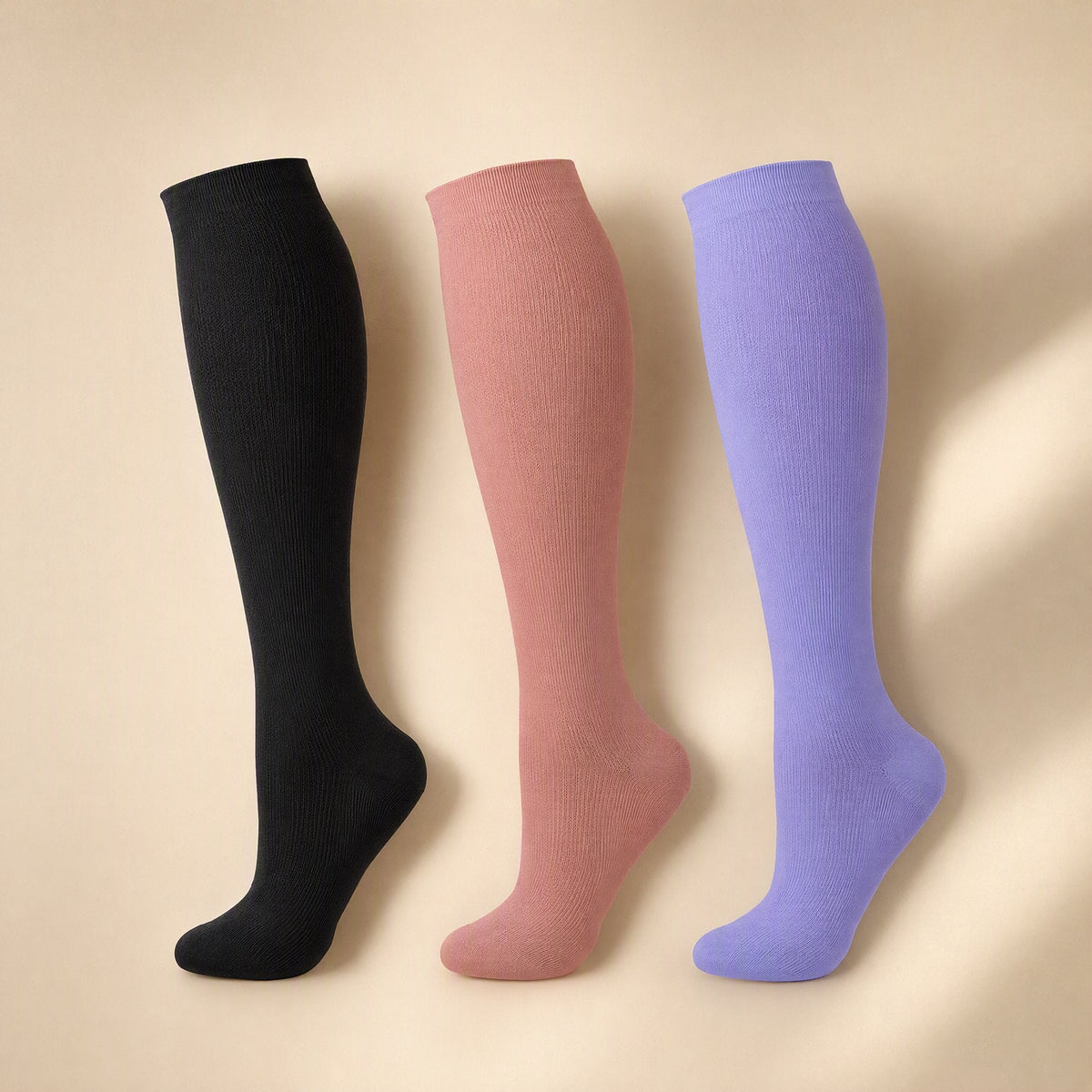 Mid-calf sports compression socks with a polka-dot pattern - view 4