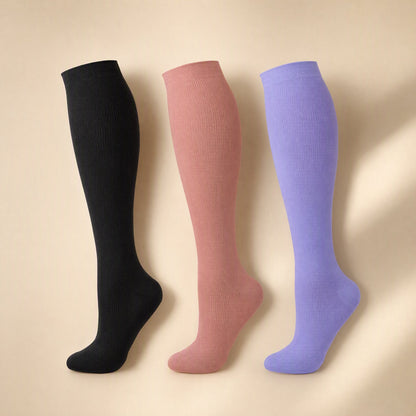 Mid-calf sports compression socks with a polka-dot pattern - view 4