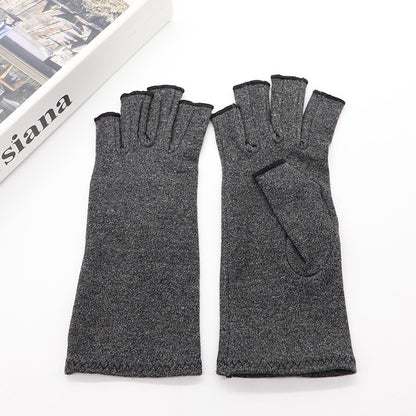 Cross-Border Popular Hemp Gray Dotted Pressure Gloves Half-Finger Joint Protection Gloves for Men and Women, Sports Fitness Cycling Gloves Wholesale - image 3