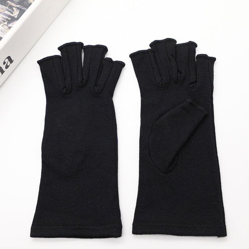 Cross-Border Popular Hemp Gray Dotted Pressure Gloves Half-Finger Joint Protection Gloves for Men and Women, Sports Fitness Cycling Gloves Wholesale - image 4