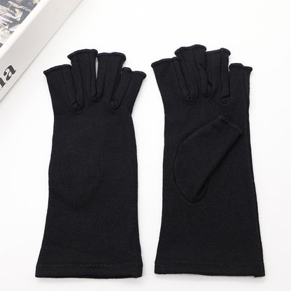 Cross-Border Popular Hemp Gray Dotted Pressure Gloves Half-Finger Joint Protection Gloves for Men and Women, Sports Fitness Cycling Gloves Wholesale - image 4