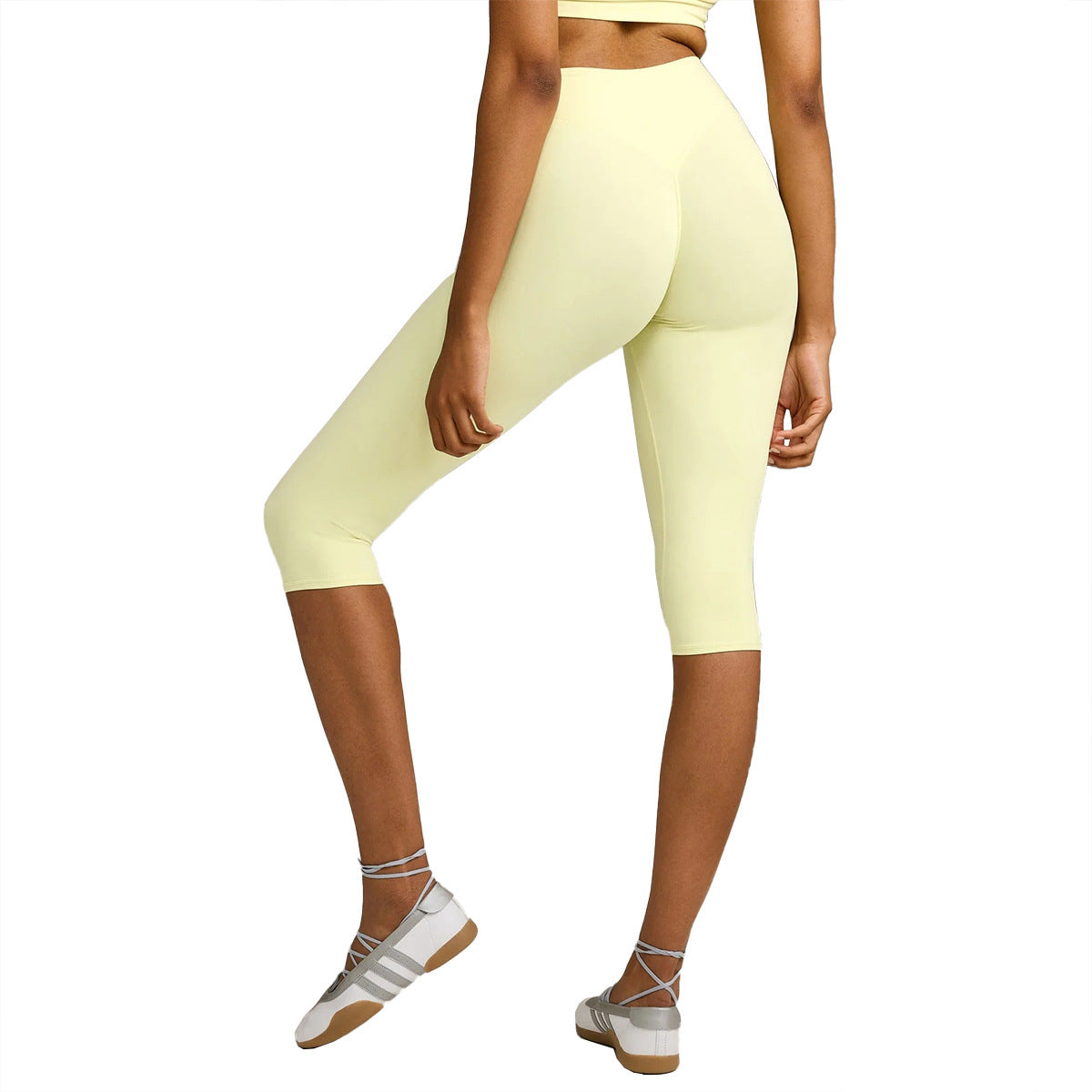 Cross-Border High-Waisted Capri Pants, Tight-Fitting, Shaping, Butt-Lifting Yoga Shorts, Sweat-Absorbent, Quick-Dry Running Sports Fitness Shorts for Women - image 5