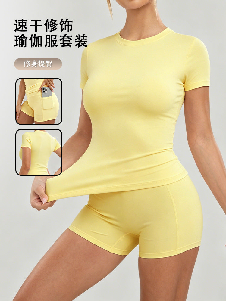 Cross-Border Popular Hip-Lifting Yoga Outfit Set for Women, High-Waisted Quick-Dry Sportswear Two-Piece Set for Fitness and Pilates Training - image 1