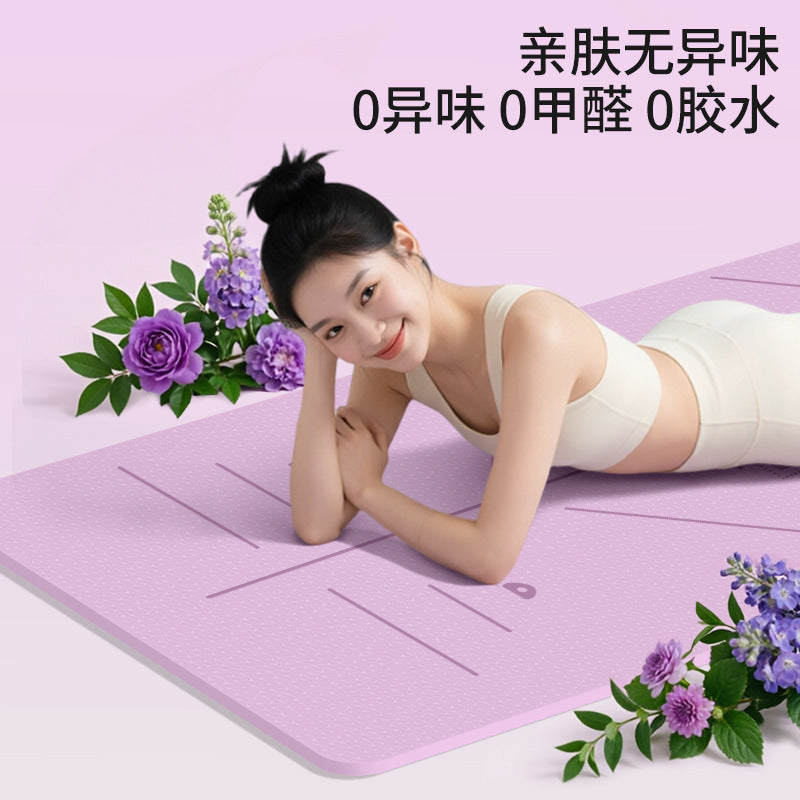 Tpe Yoga Mat Custom-Made Widened and Thickened Fitness Training Mat Cross-Border Home Sports Shock-Absorbing Non-Slip Floor Mat Wholesale - image 4