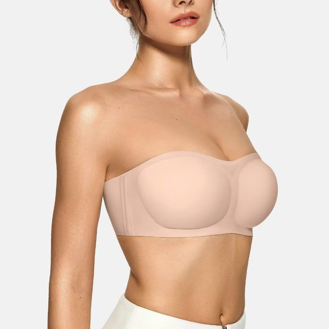 Amazon Women's Strapless Bra Jelly Push-Up Bandeau Bra Non-Slip Wireless Soft Support Cross-Border Bra - image 1