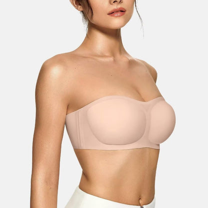 Amazon Women's Strapless Bra Jelly Push-Up Bandeau Bra Non-Slip Wireless Soft Support Cross-Border Bra - image 1