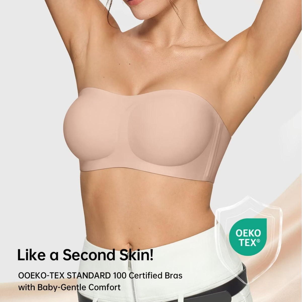 Amazon Women's Strapless Bra Jelly Push-Up Bandeau Bra Non-Slip Wireless Soft Support Cross-Border Bra - image 3