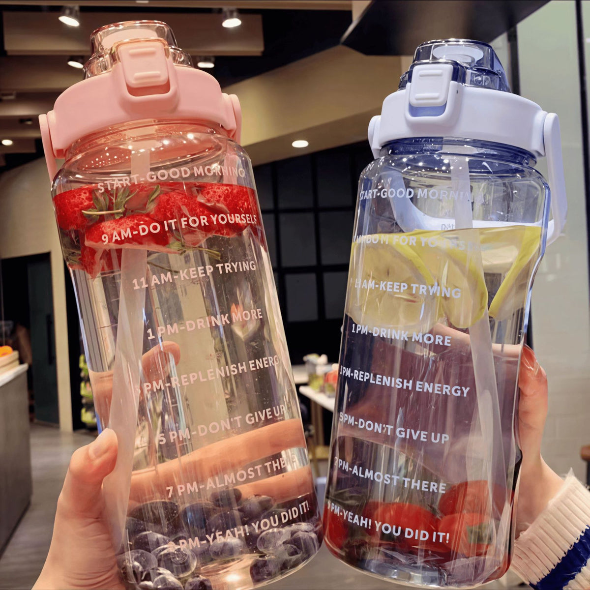 Summer Large-Capacity Water Bottle, Portable Plastic Large Water Jug with Straw for Men, Women, and Students for Fitness and Sports - image 2