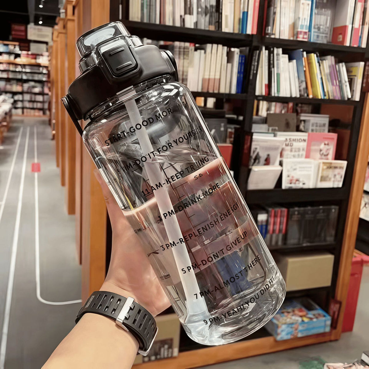 Summer Large-Capacity Water Bottle, Portable Plastic Large Water Jug with Straw for Men, Women, and Students for Fitness and Sports - image 3