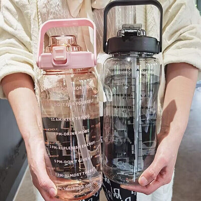 Summer Large-Capacity Water Bottle, Portable Plastic Large Water Jug with Straw for Men, Women, and Students for Fitness and Sports - image 4