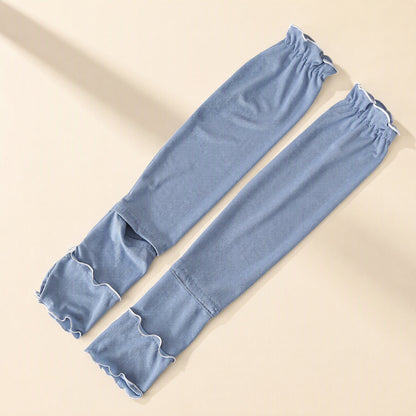 Ice silk sun protection sleeves with polyester and spandex fabric composition - view 3