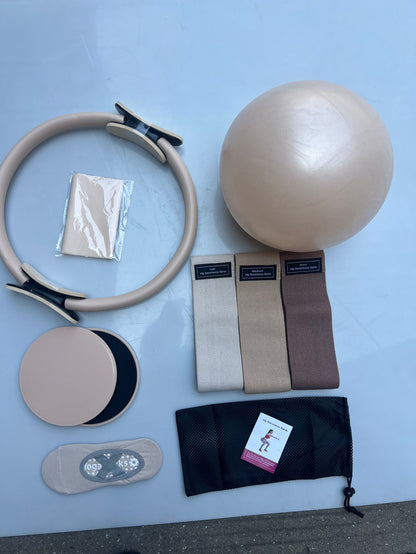 Pilates Ring Multi-Piece Set with Stretch Assist Belt, Silicone Resistance Band, Yoga Socks, Yoga Foam Roller, and Slimming Combo - image 4