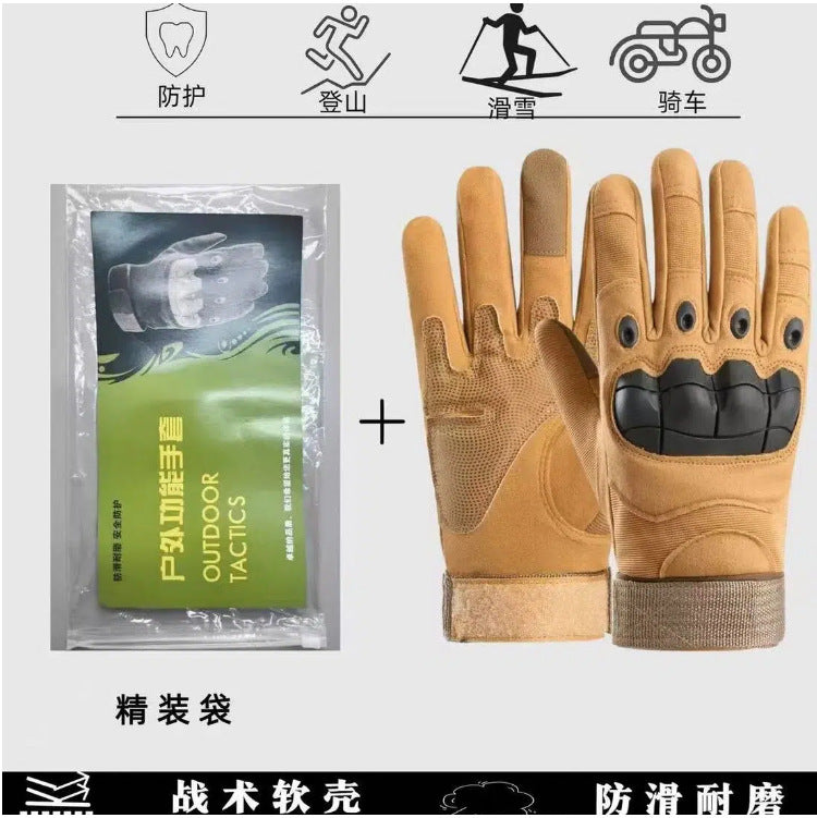 Full-Finger Soft Shell Gloves for Men, Sports Fitness Non-Slip Wear-Resistant Fighting Boxing Half-Finger Outdoor Cycling Training Gloves - image 3