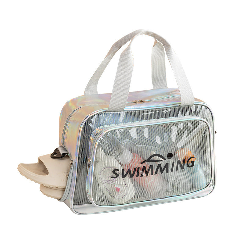 Colorful Upgraded Large-Capacity Swimming Bag with Wet and Dry Separation, Transparent Waterproof Storage Bag, Women's Bathing Bag, Fitness Toiletry Bag - image 5