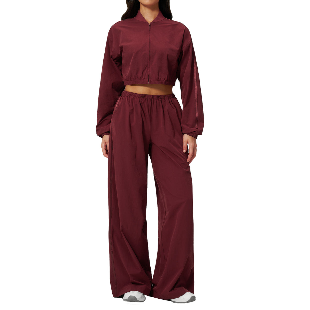 Ze Chuang Cross-Border New Yoga Outfit Set for Women, Sun-Protective Short Top, Outdoor Fitness Quick-Dry Long Pants 2549 - image 5