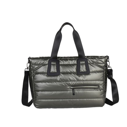 Korean-Style down Cotton Large-Capacity Tote Bag, Gym Bag, Travel Bag, Shoulder Crossbody Handbag, Lightweight Commuter Bag - image 5