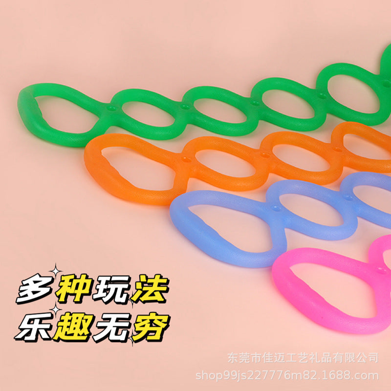 Cross-border silicone seven-hole resistance rope, elastic loop rope for yoga, fitness, back exercises, chest expansion, jelly sports resistance band - image 2