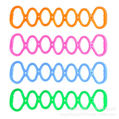 Cross-border silicone seven-hole resistance rope, elastic loop rope for yoga, fitness, back exercises, chest expansion, jelly sports resistance band - image 4