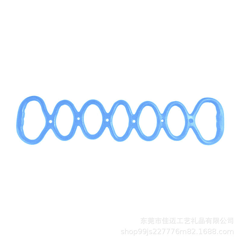 Cross-border silicone seven-hole resistance rope, elastic loop rope for yoga, fitness, back exercises, chest expansion, jelly sports resistance band - image 5