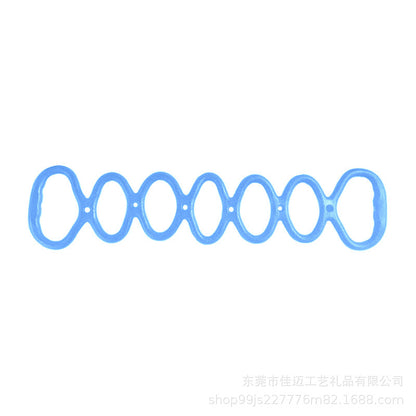 Cross-border silicone seven-hole resistance rope, elastic loop rope for yoga, fitness, back exercises, chest expansion, jelly sports resistance band - image 5