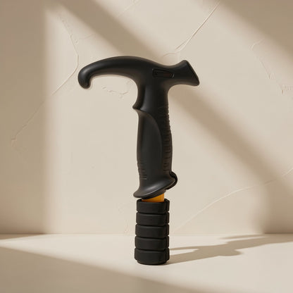 Four-section telescopic iron trekking pole with internal lock and rubber tip - view 2