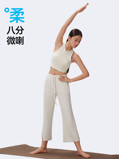 New Style Lightweight Flared High-Waisted Yoga Pants with a Draped Feel, Casual Drawstring Pockets, and Sports Flare Pants for Women - image 1