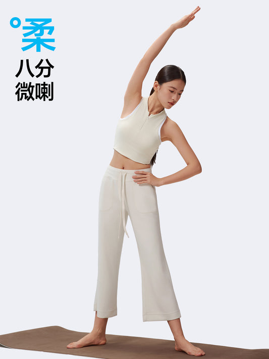 New Style Lightweight Flared High-Waisted Yoga Pants with a Draped Feel, Casual Drawstring Pockets, and Sports Flare Pants for Women - image 1