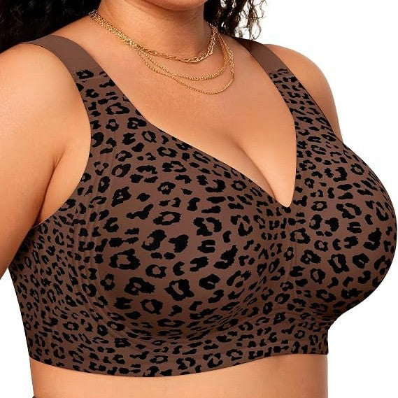 Foreign Trade Cross-Border Soft Support Large Bust Bra for Women, Seamless Thin Style, Wireless Bra, Push-Up, Comfortable, Plus-Size Jelly Bra - image 3