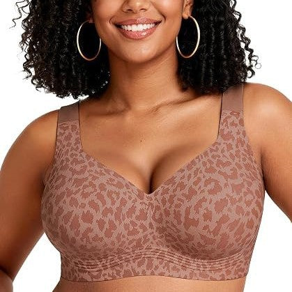 Foreign Trade Cross-Border Soft Support Large Bust Bra for Women, Seamless Thin Style, Wireless Bra, Push-Up, Comfortable, Plus-Size Jelly Bra - image 4