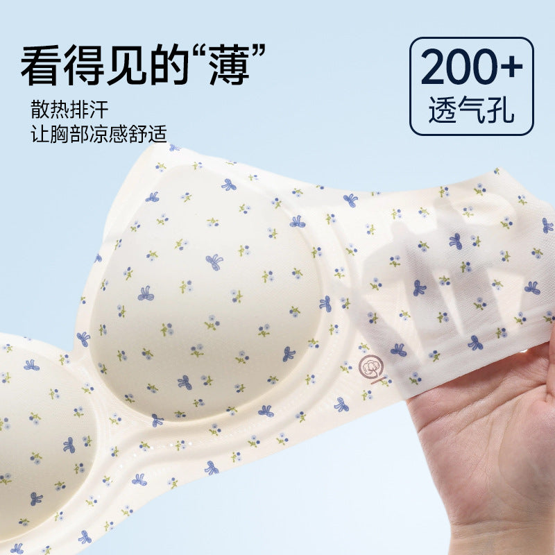 100A Antibacterial Camellia Seamless Foundation Liquid Bra for Women, Cool and Breathable, Beautiful Back, Push-Up and Lifting Jelly Bra - image 2