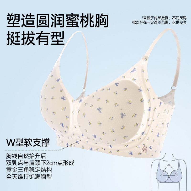 100A Antibacterial Camellia Seamless Foundation Liquid Bra for Women, Cool and Breathable, Beautiful Back, Push-Up and Lifting Jelly Bra - image 3