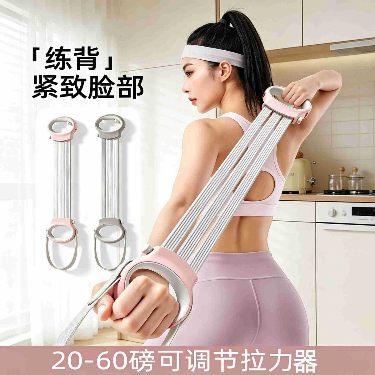 Adjustable Resistance Band for Women, 20 Lbs, for Back and Shoulder Exercises, Prevents Sagging, Home Back Stretching Training Equipment - image 1