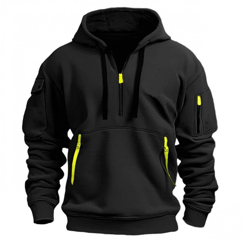2024 Cross-Border Autumn and Winter Men's Sports Casual Sweatshirt Hooded Pullover Zipper Multi-Pocket Men's Sweatshirt Jacket - image 1