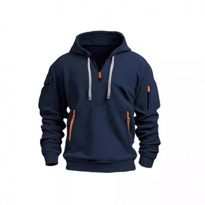 2024 Cross-Border Autumn and Winter Men's Sports Casual Sweatshirt Hooded Pullover Zipper Multi-Pocket Men's Sweatshirt Jacket - image 3