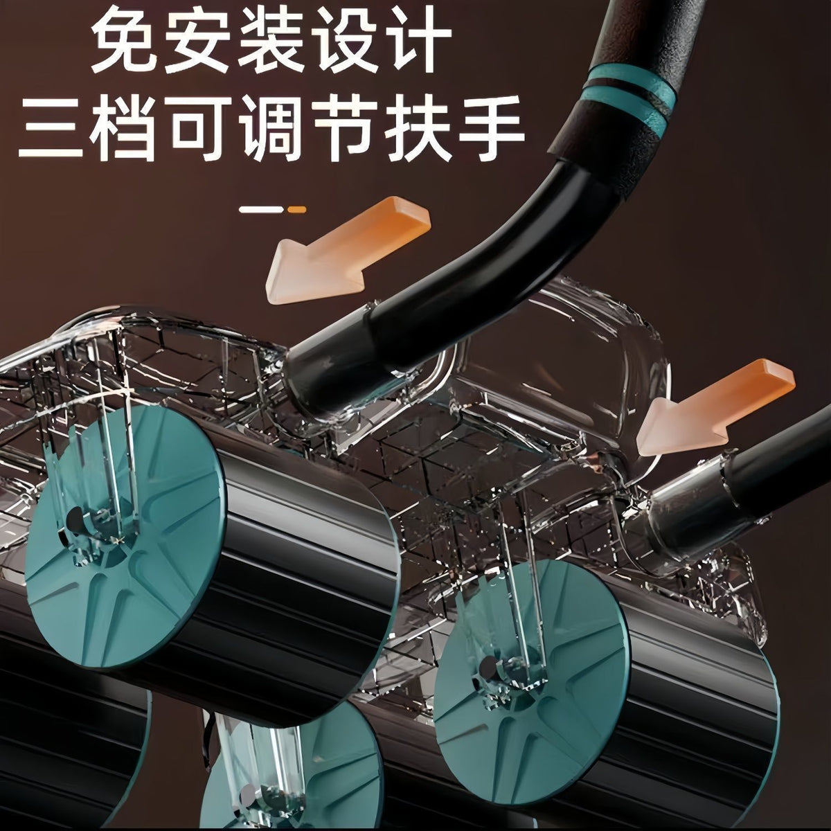 New automatic rebound abdominal wheel 2026 elbow support four-wheel abdominal wheel home abdominal exerciser fitness equipment - image 3
