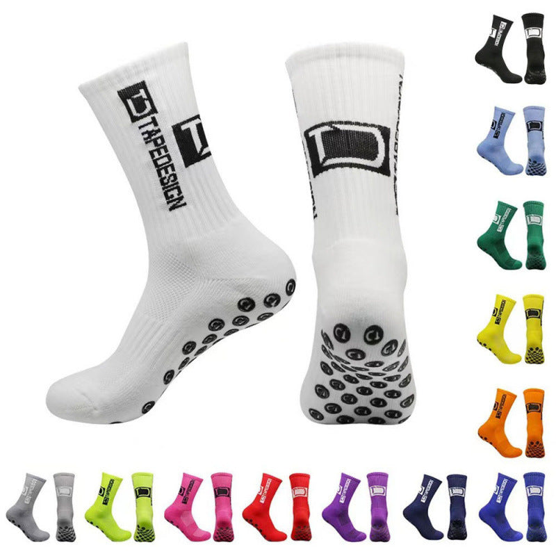 Temu's Best-Selling Dotted Grip Sports Socks for Men, Tc Professional Thickened Towel Bottom, Sweat-Absorbent, Anti-Odor, Dotted Grip Non-Slip Football Socks - image 3