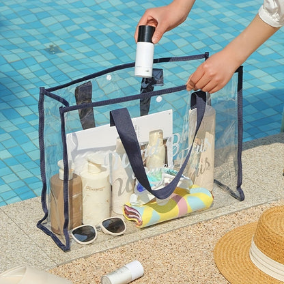 Swimming and Fitness Transparent Pvc Waterproof Bag, Cosmetics Adult Storage Tote Bag, Women's Shoulder Travel Beach Bag - image 2