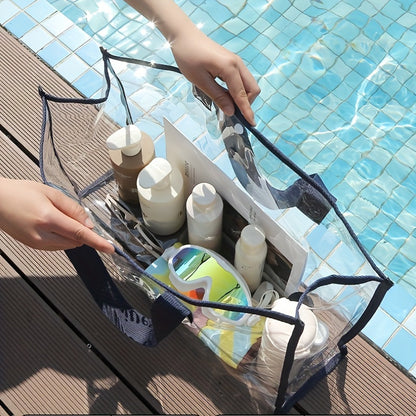 Swimming and Fitness Transparent Pvc Waterproof Bag, Cosmetics Adult Storage Tote Bag, Women's Shoulder Travel Beach Bag - image 3