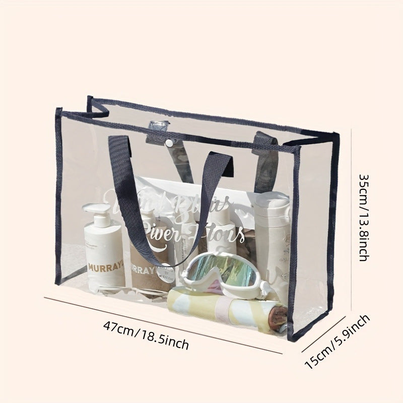 Swimming and Fitness Transparent Pvc Waterproof Bag, Cosmetics Adult Storage Tote Bag, Women's Shoulder Travel Beach Bag - image 4