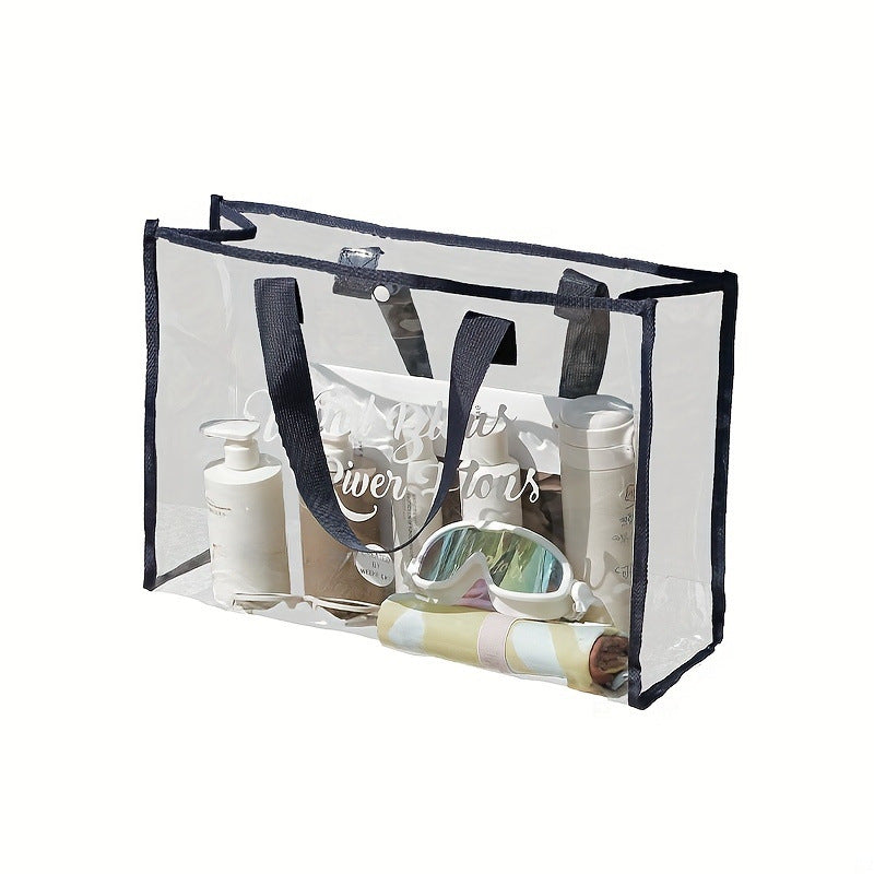 Swimming and Fitness Transparent Pvc Waterproof Bag, Cosmetics Adult Storage Tote Bag, Women's Shoulder Travel Beach Bag - image 5