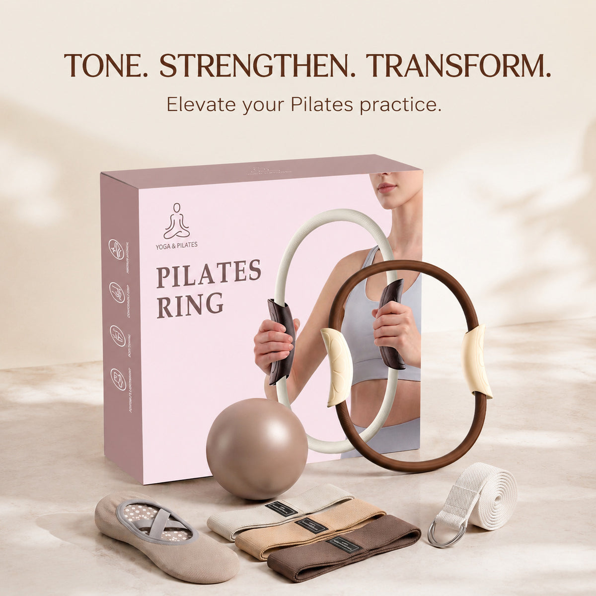 Cross-Border Pilates Yoga Resistance Training Leg Shaping Magic Circle Fitness Exercise Equipment Resistance Ring Set - image 4