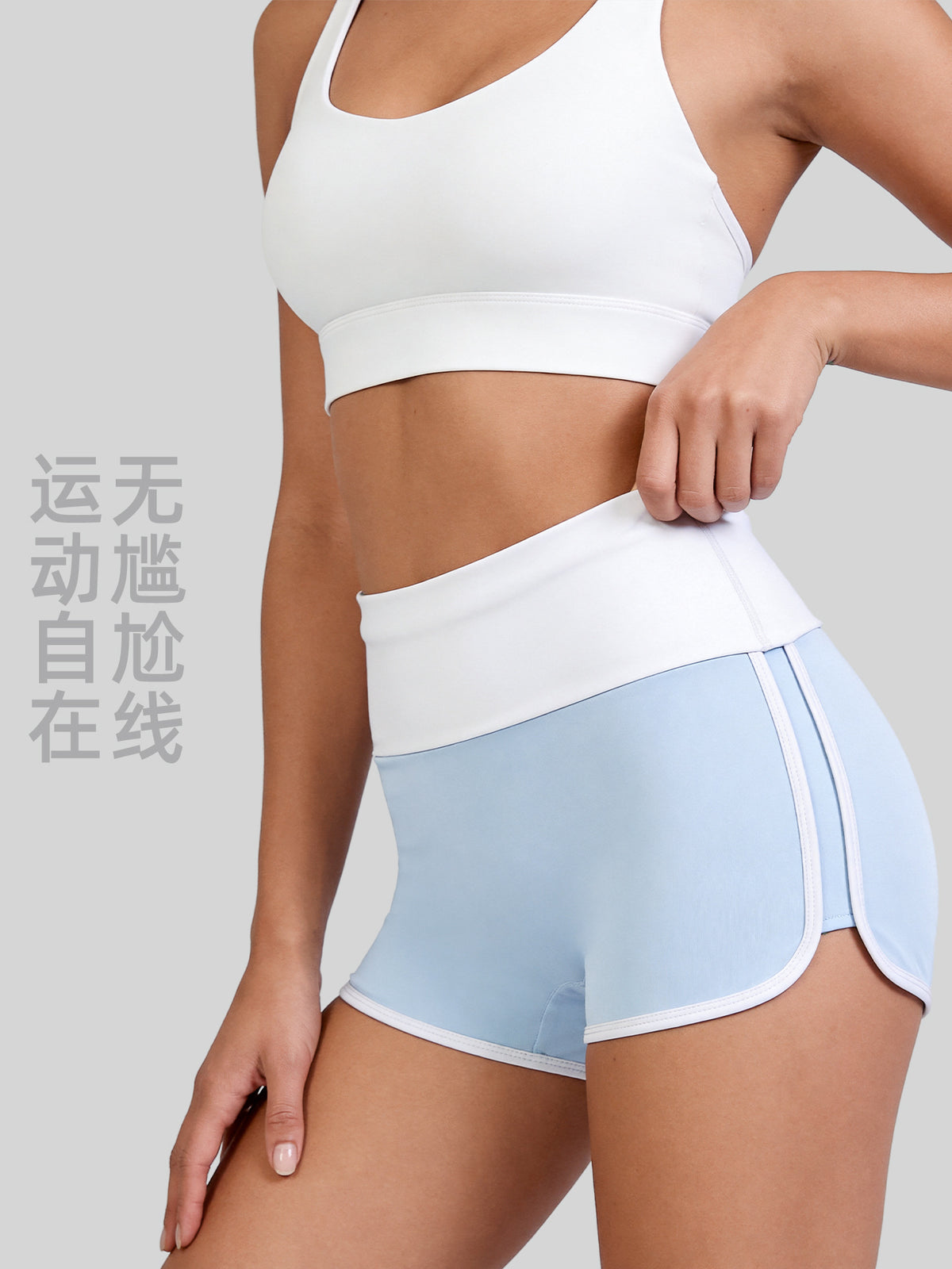 Juyitang Summer New Color-Blocking Yoga Shorts Cycling Sports Slimming High-Waisted Butt-Lifting Fitness Pants for Women - image 2