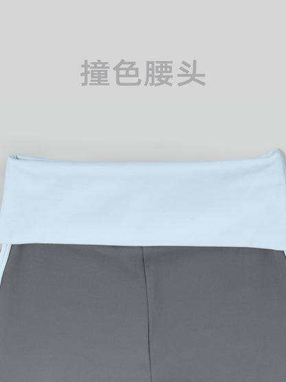 Juyitang Summer New Color-Blocking Yoga Shorts Cycling Sports Slimming High-Waisted Butt-Lifting Fitness Pants for Women - image 4