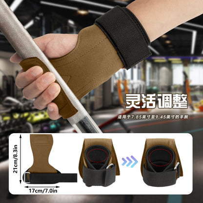 In-stock fitness support straps, leather non-slip weightlifting hand and wrist protectors for men and women, suitable for deadlifts and pull-ups, wholesale dire - image 4
