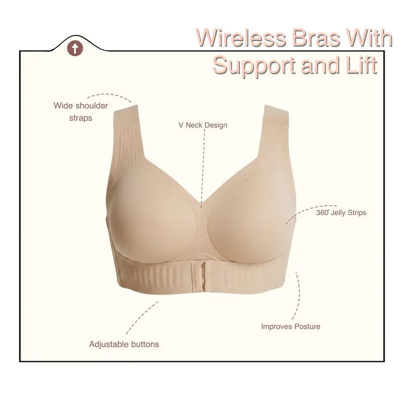 Tk Amazon Cross-Border Jelly European Size Large Size Bra Posture-Correcting Breathable Anti-Sagging Lifting Sports Bra for Women - image 4