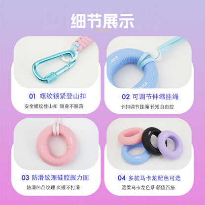 Silicone grip ring for men and women, professional hand strength and finger power training equipment, grip ball with hanging strap and printed logo - image 3