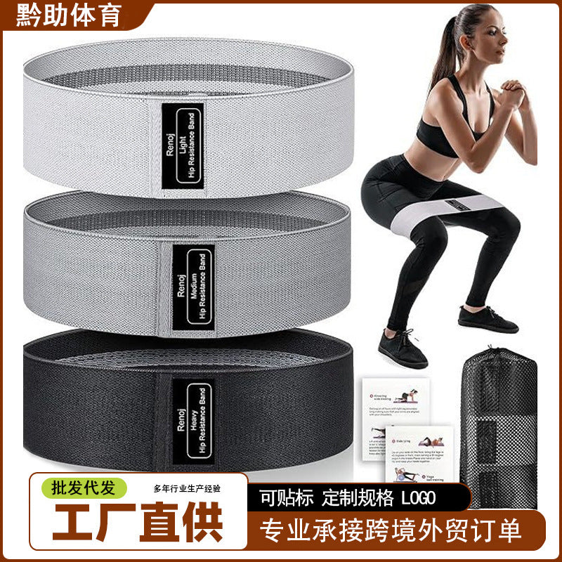 Cross-border yoga resistance band for home workouts, fitness resistance band, butt-lifting band, knitted anti-curling butt shaping ring - image 1
