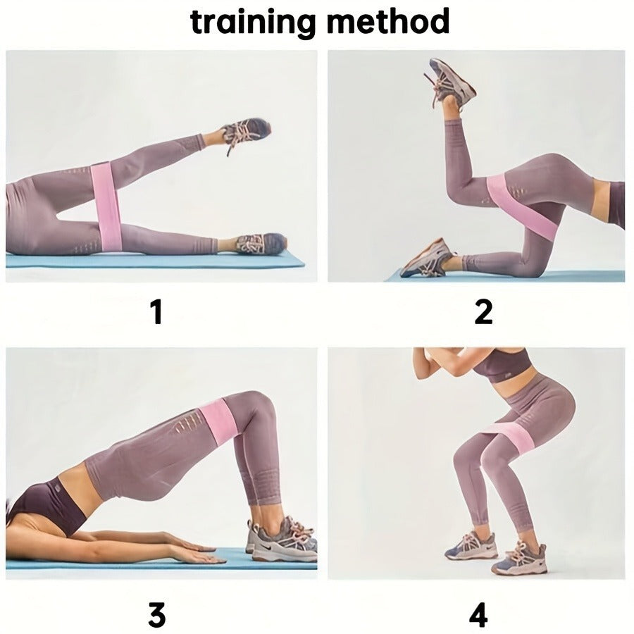 Cross-border yoga resistance band for home workouts, fitness resistance band, butt-lifting band, knitted anti-curling butt shaping ring - image 2