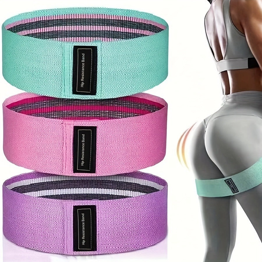 Cross-border yoga resistance band for home workouts, fitness resistance band, butt-lifting band, knitted anti-curling butt shaping ring - image 3
